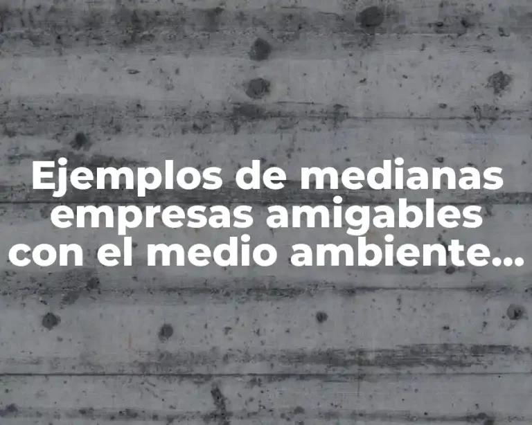 Ejemplos de medianas empresas amigables con el medio ambiente y Significado
