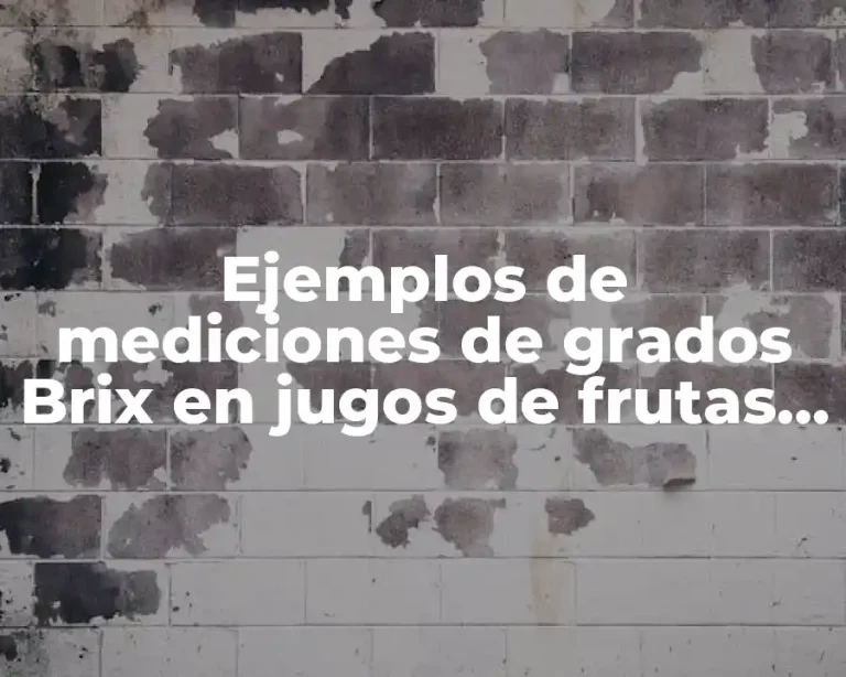 Ejemplos de mediciones de grados Brix en jugos de frutas y Significado