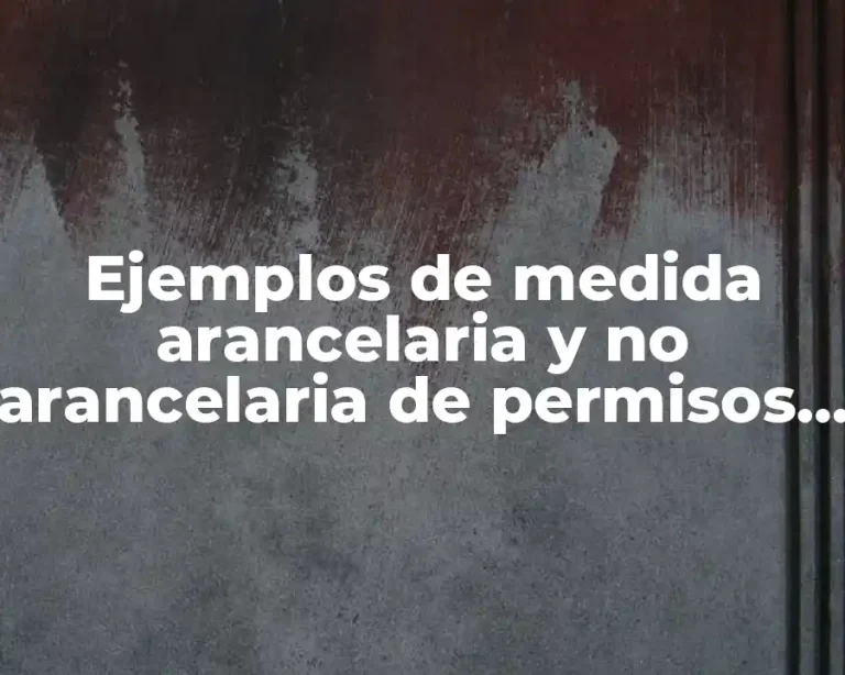 Ejemplos de medida arancelaria y no arancelaria de permisos previos