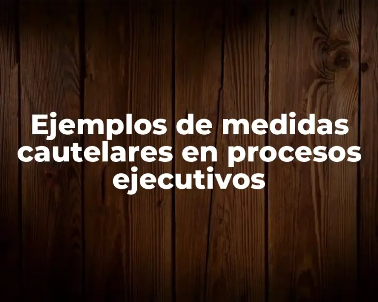 Ejemplos de medidas cautelares en procesos ejecutivos