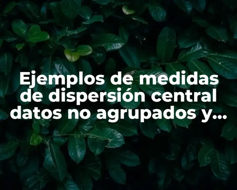 Ejemplos de medidas de dispersión central datos no agrupados y Significado