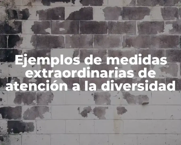 Ejemplos de medidas extraordinarias de atención a la diversidad