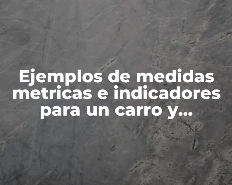 Ejemplos de medidas metricas e indicadores para un carro y Significado
