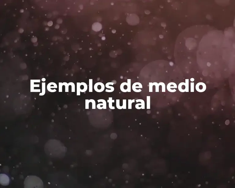 Ejemplos de medio natural