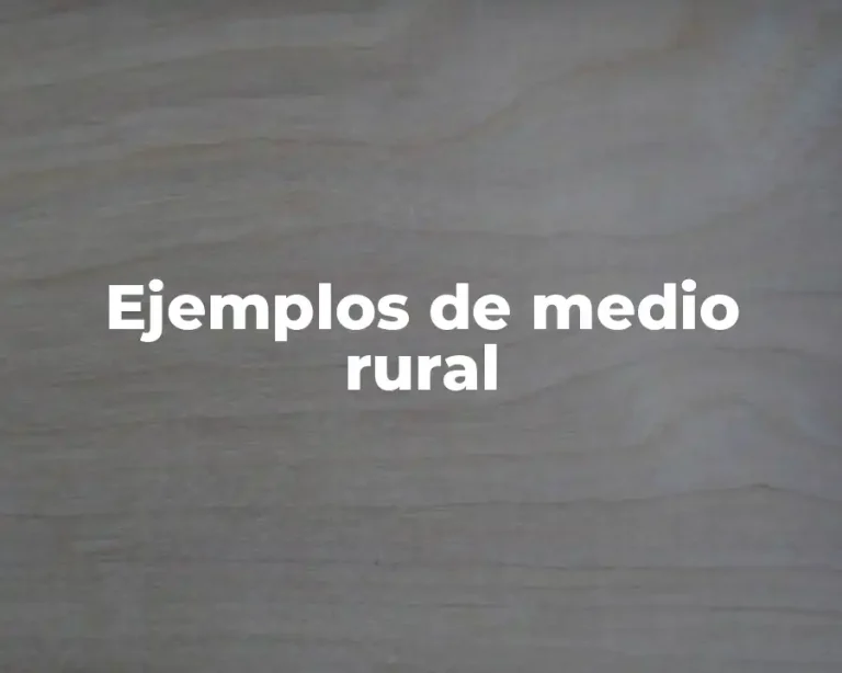 Ejemplos de medio rural