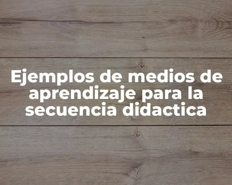 Ejemplos de medios de aprendizaje para la secuencia didactica