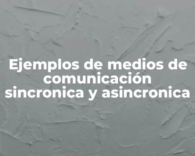 Ejemplos de medios de comunicación sincronica y asincronica
