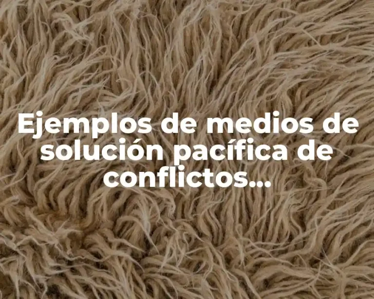 Ejemplos de medios de solución pacífica de conflictos internacionales y Significado