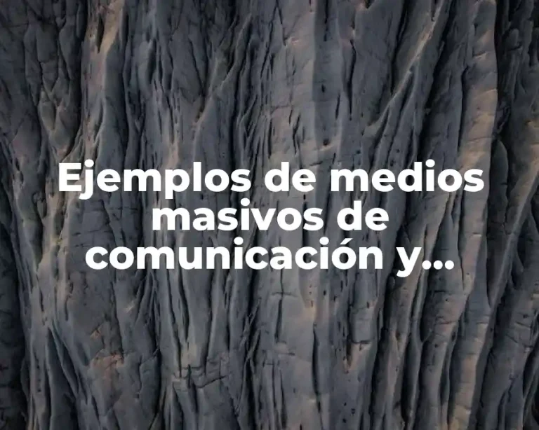 Ejemplos de medios masivos de comunicación y Significado