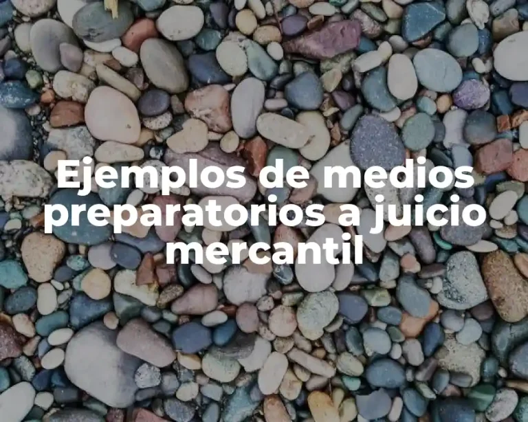 Ejemplos de medios preparatorios a juicio mercantil