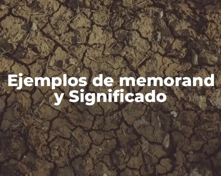 Ejemplos de memorand y Significado