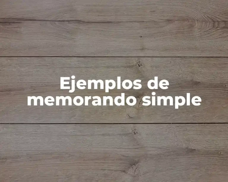 Ejemplos de memorando simple