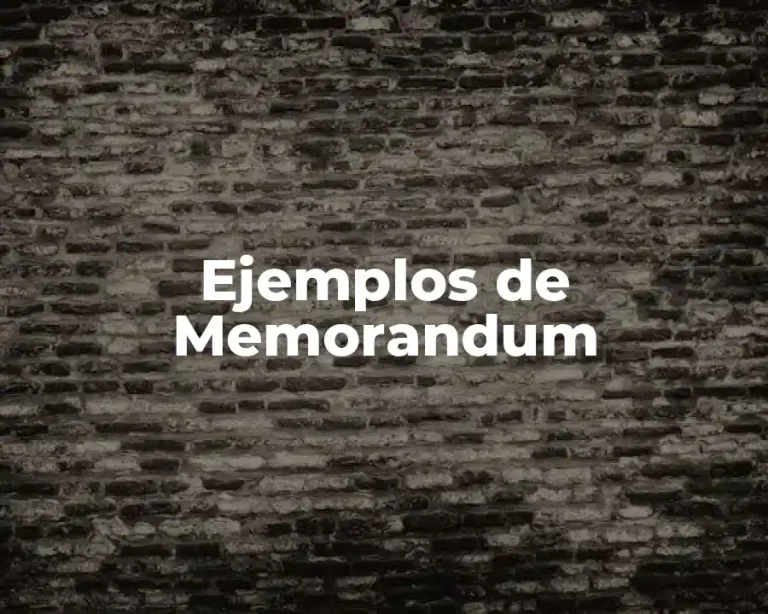 Ejemplos de Memorandum