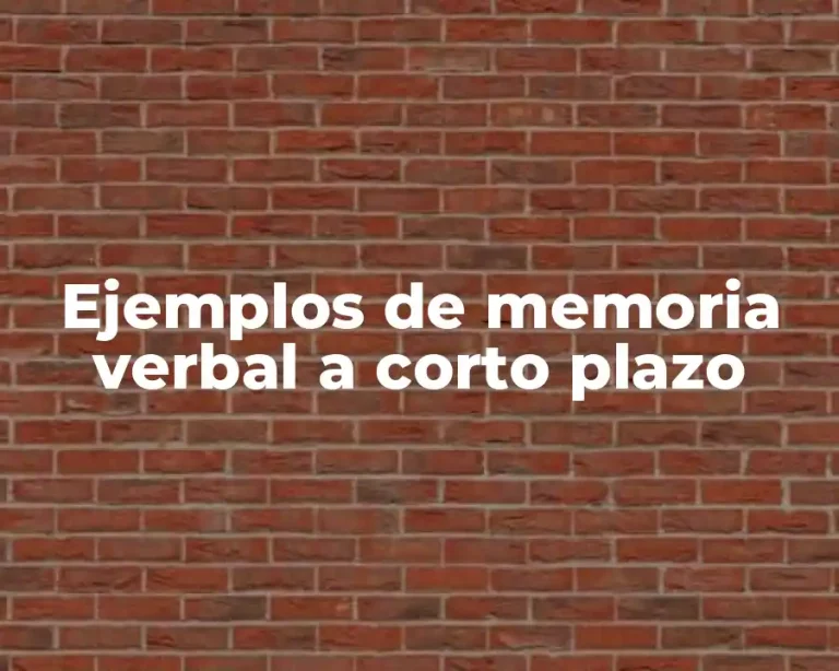 Ejemplos de memoria verbal a corto plazo