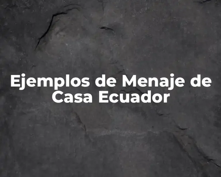 Ejemplos de Menaje de Casa Ecuador