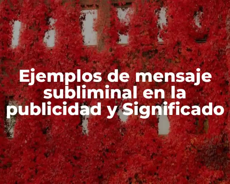 Ejemplos de mensaje subliminal en la publicidad y Significado