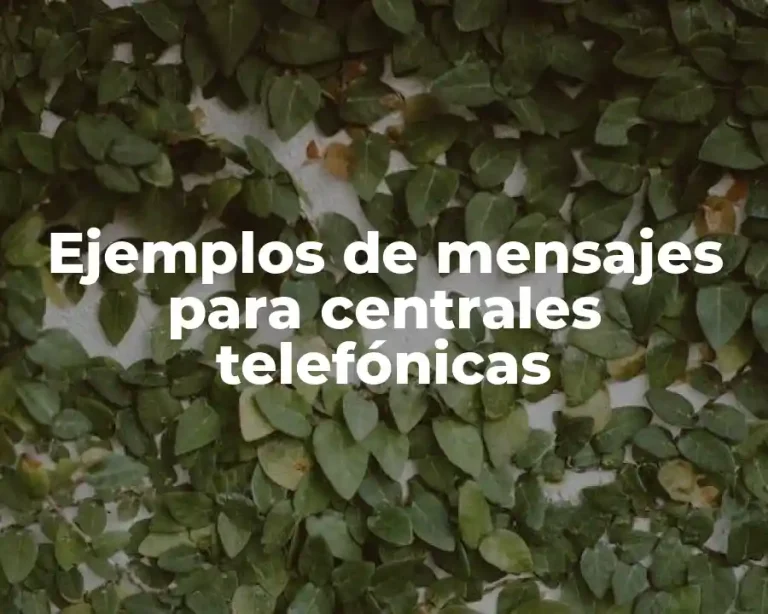 Ejemplos de mensajes para centrales telefónicas