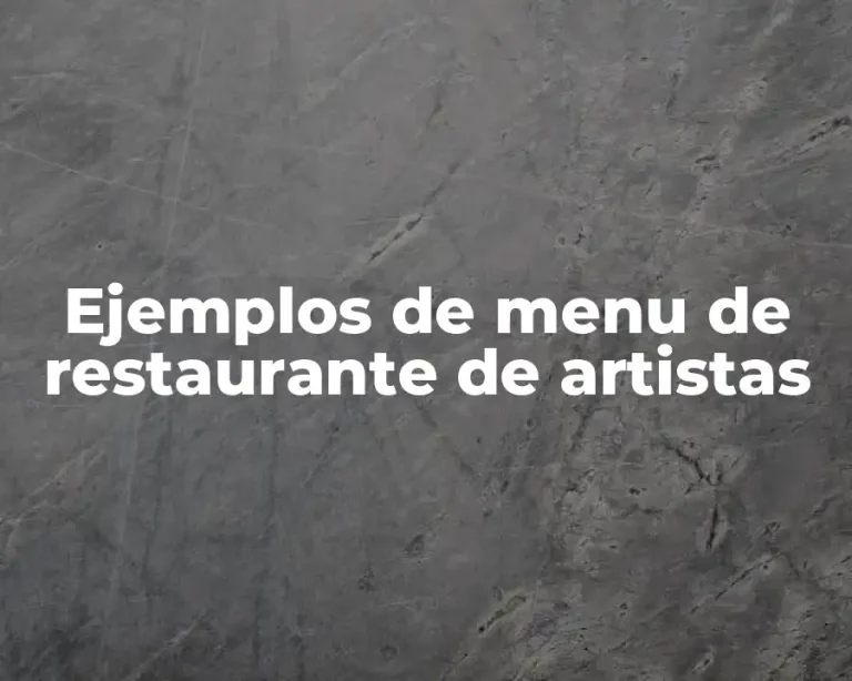 Ejemplos de menu de restaurante de artistas