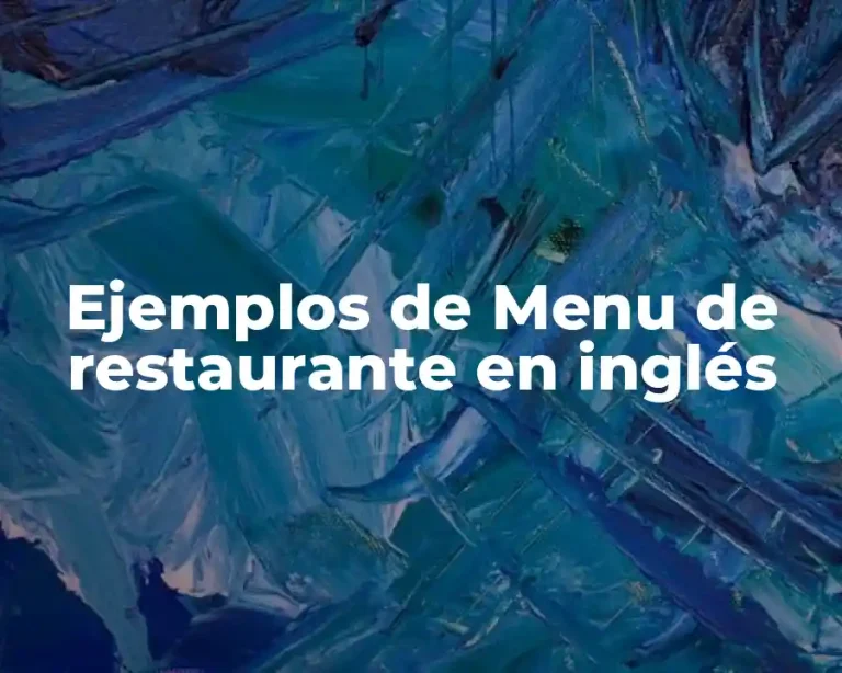 Ejemplos de Menu de restaurante en inglés