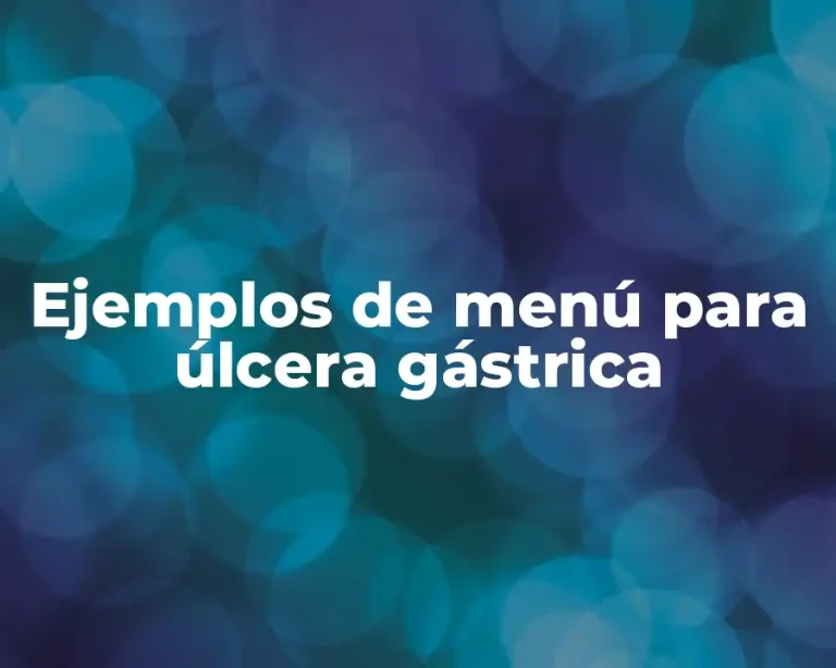Ejemplos de menú para úlcera gástrica