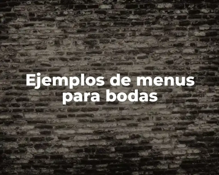 Ejemplos de menus para bodas