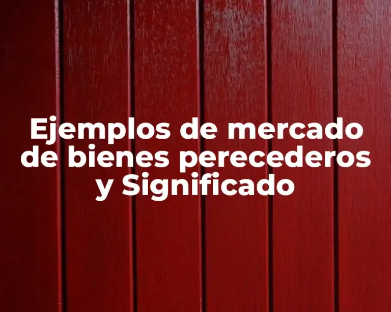 Ejemplos de mercado de bienes perecederos y Significado