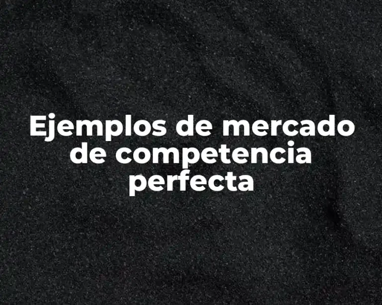 Ejemplos de mercado de competencia perfecta