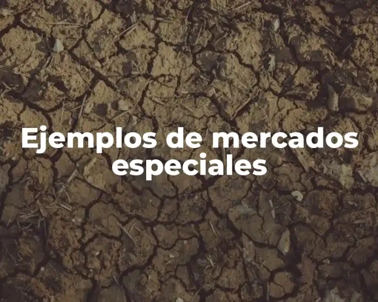 Ejemplos de mercados especiales