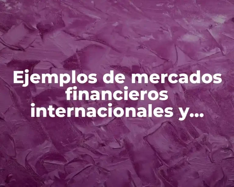 Ejemplos de mercados financieros internacionales y Significado