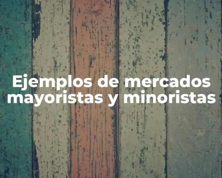 Ejemplos de mercados mayoristas y minoristas