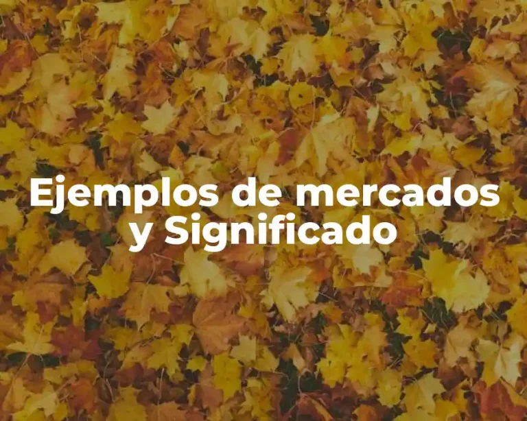 Ejemplos de mercados y Significado