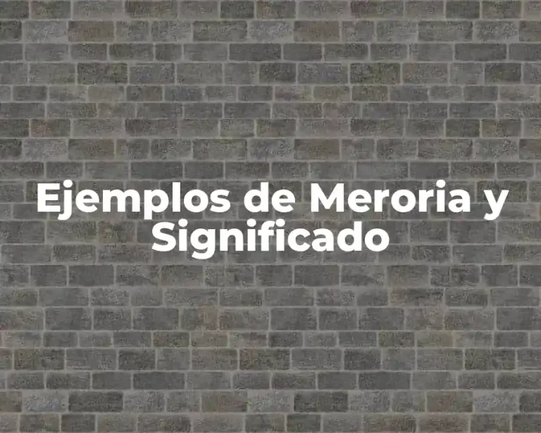 Ejemplos de Meroria y Significado