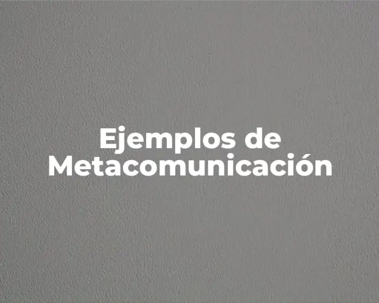Ejemplos de Metacomunicación