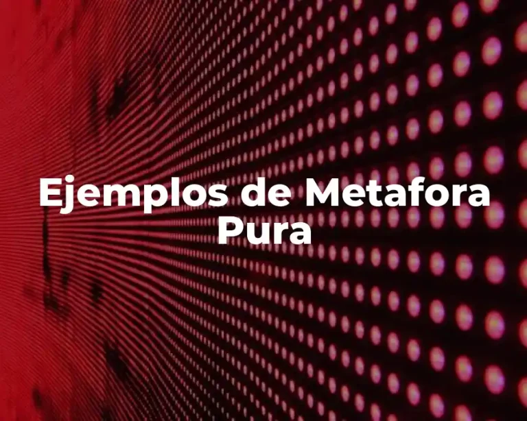 Ejemplos de Metafora Pura