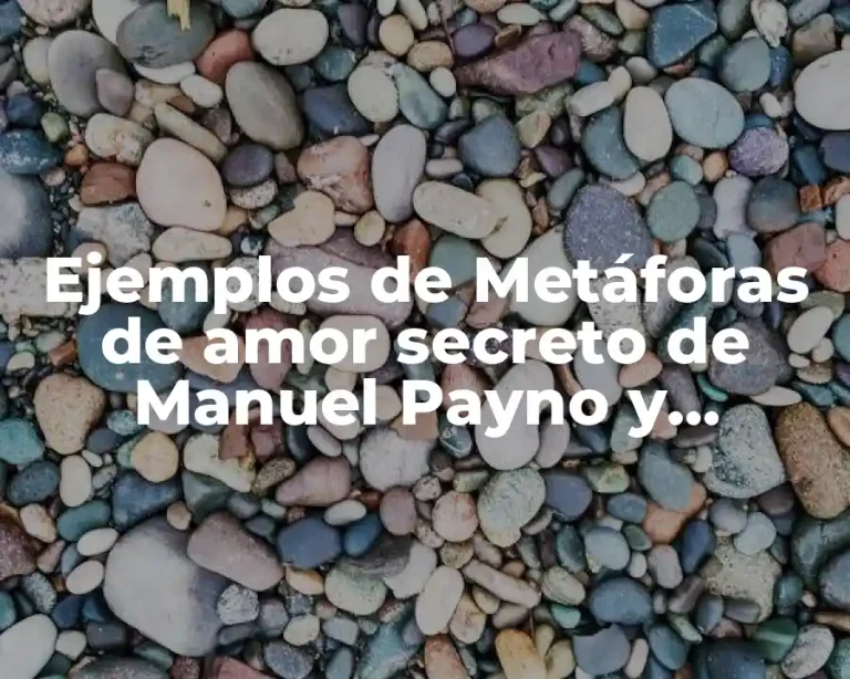 Ejemplos de Metáforas de amor secreto de Manuel Payno y Significado