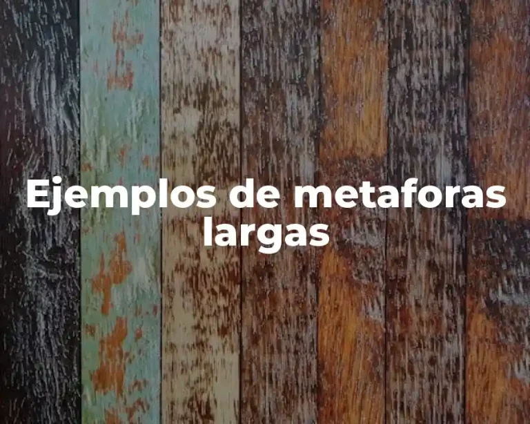 Ejemplos de metaforas largas