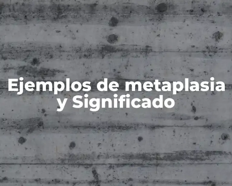 Ejemplos de metaplasia y Significado