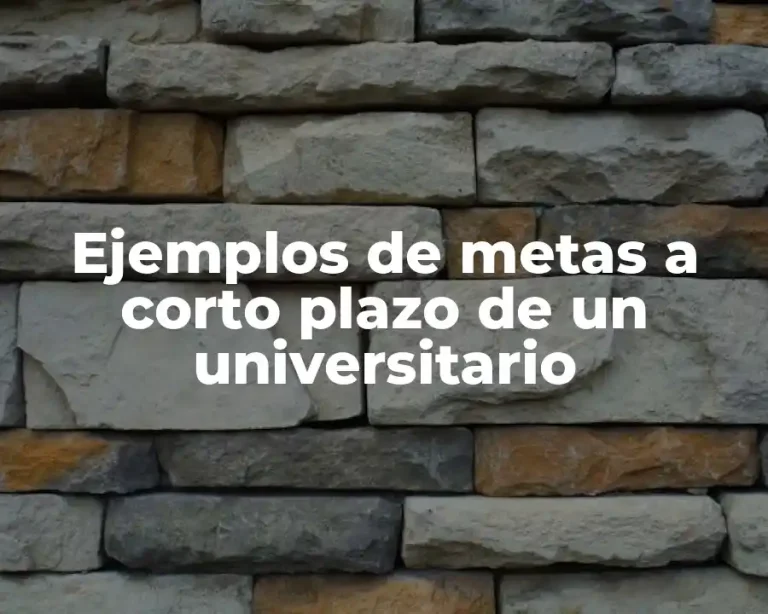 Ejemplos de metas a corto plazo de un universitario