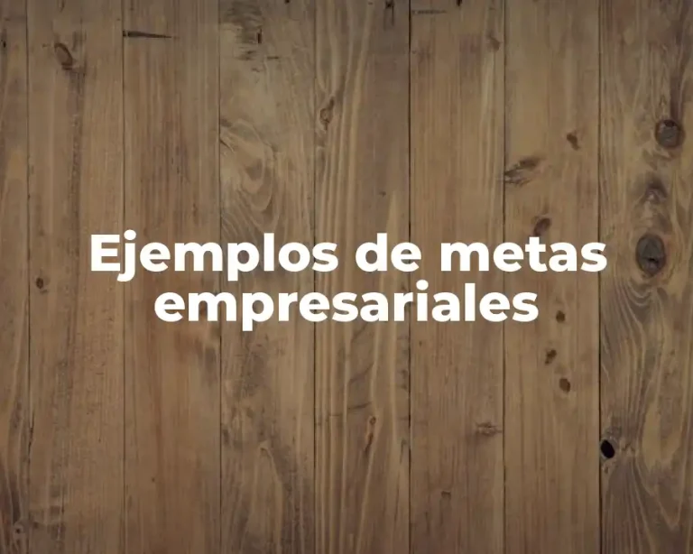 Ejemplos de metas empresariales