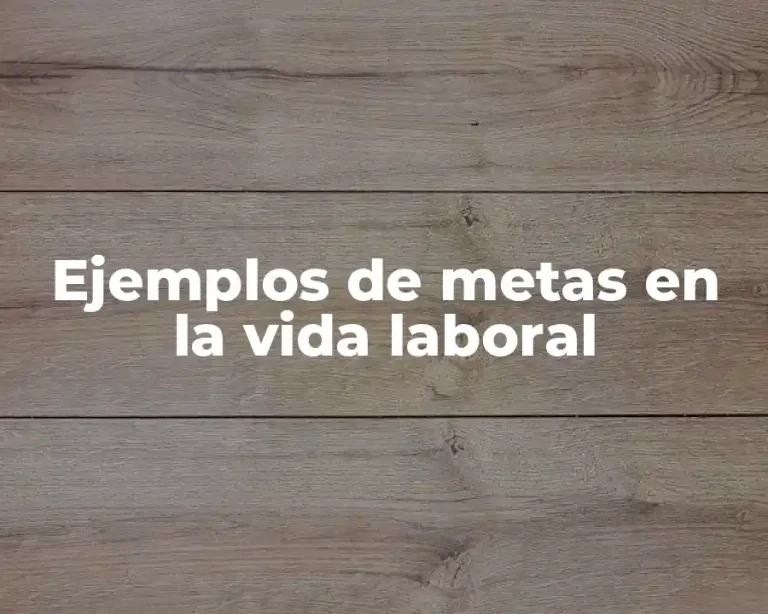 Ejemplos de metas en la vida laboral