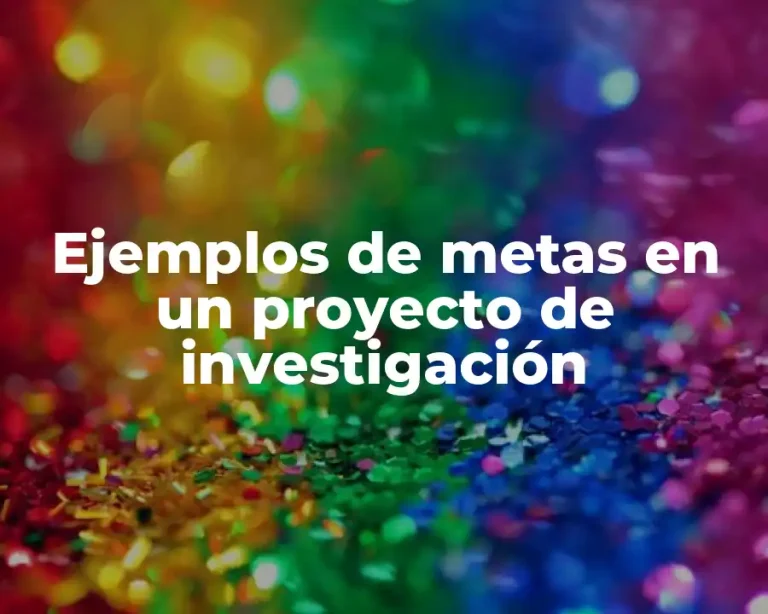 Ejemplos de metas en un proyecto de investigación