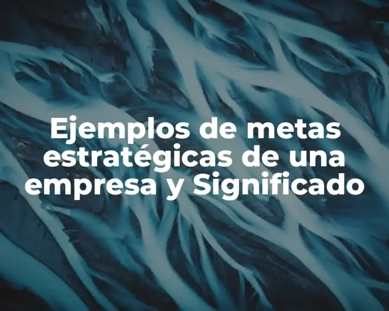 Ejemplos de metas estratégicas de una empresa y Significado