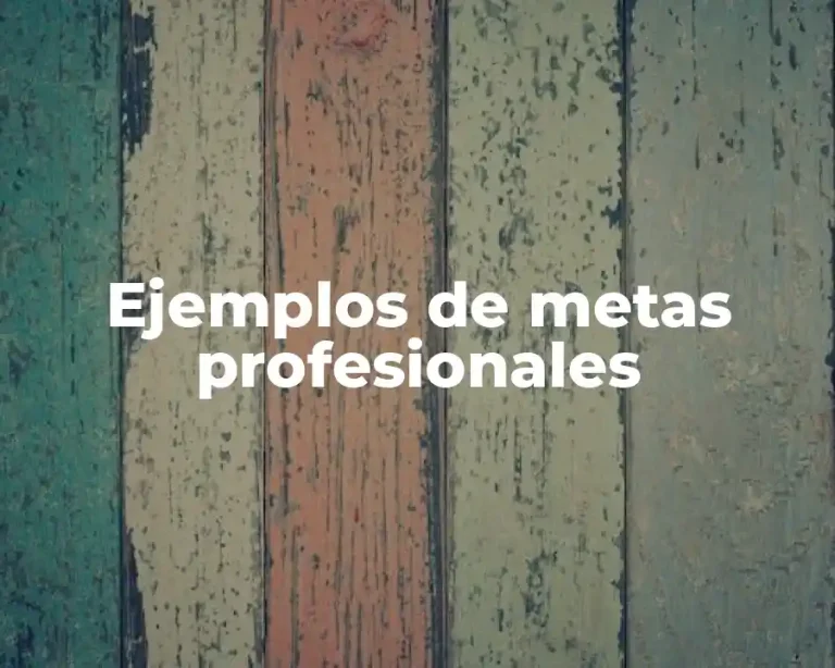 Ejemplos de metas profesionales