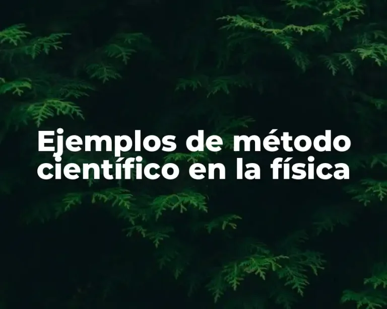 Ejemplos de método científico en la física