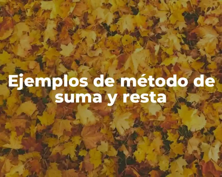 Ejemplos de método de suma y resta