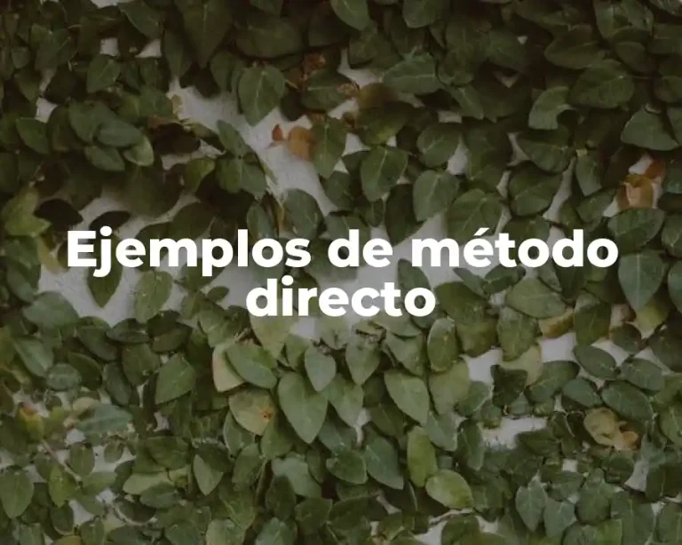Ejemplos de método directo