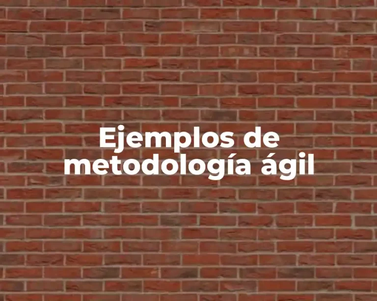 Ejemplos de metodología ágil