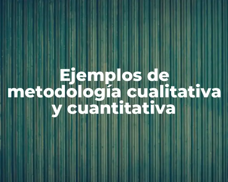 Ejemplos de metodología cualitativa y cuantitativa