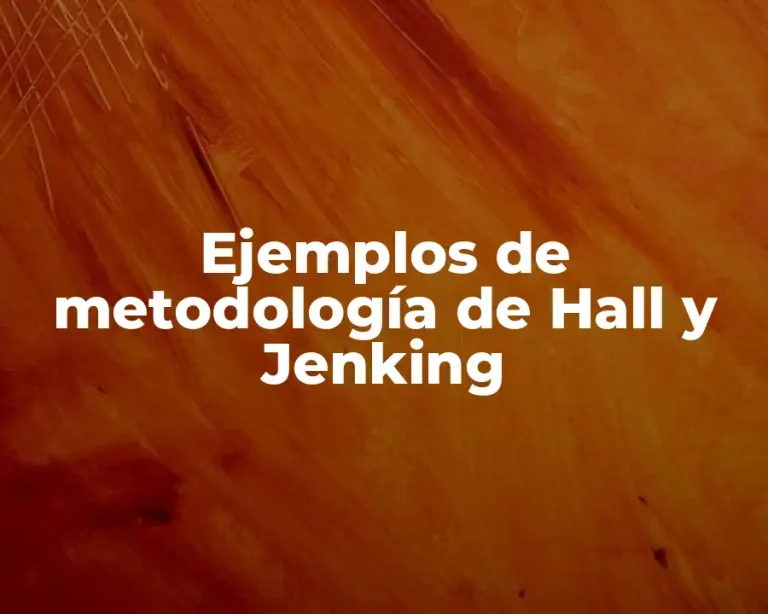 Ejemplos de metodología de Hall y Jenking