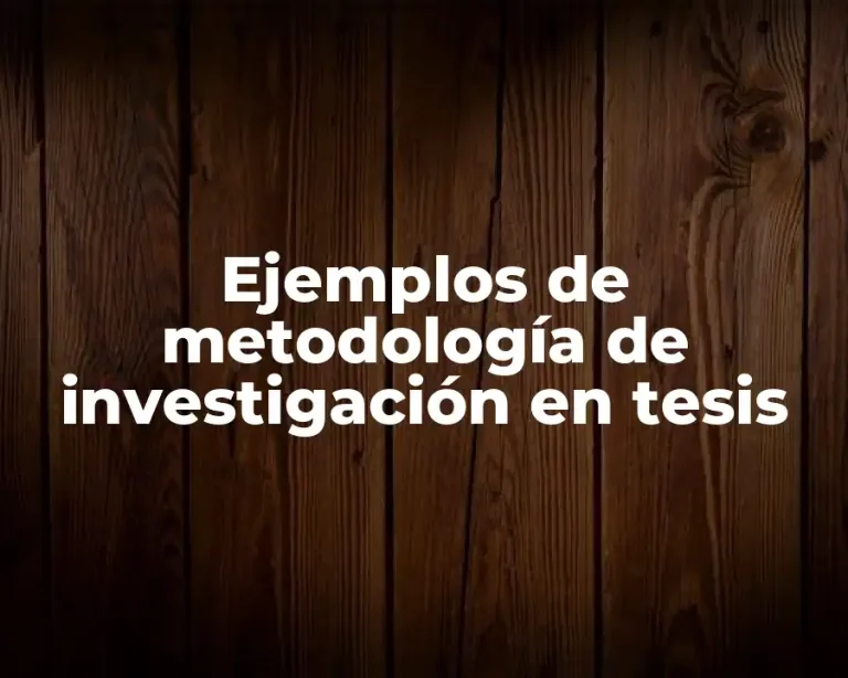 Ejemplos de metodología de investigación en tesis
